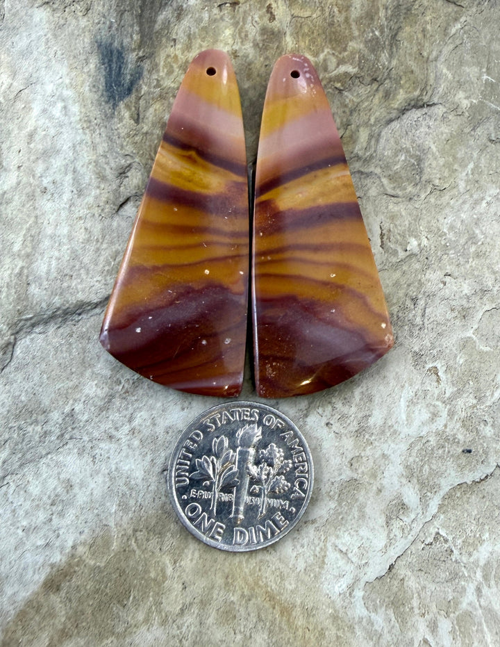 Utah Wonderstone BIG Matching Earring Slab Bead Pair