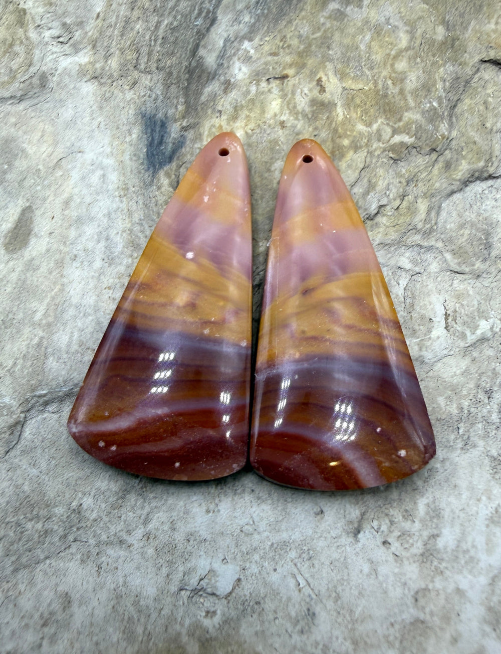 Utah Wonderstone BIG Matching Earring Slab Bead Pair