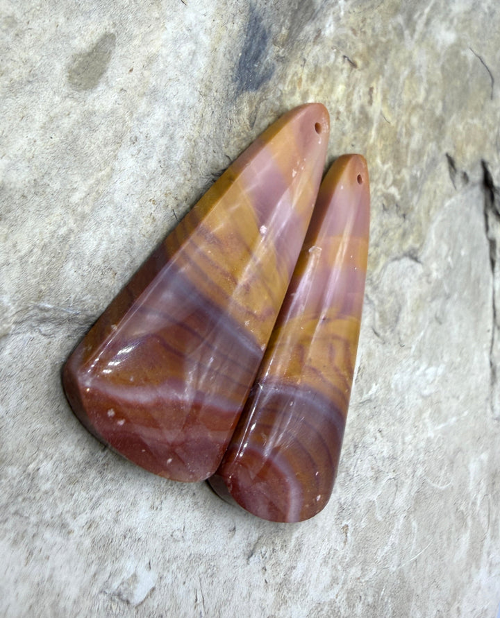 Utah Wonderstone BIG Matching Earring Slab Bead Pair
