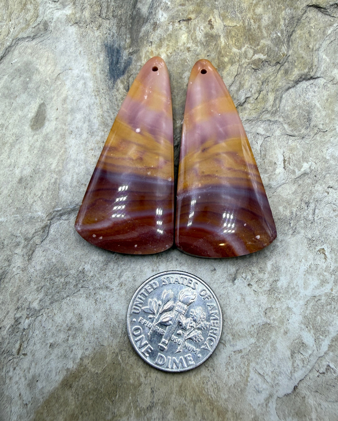 Utah Wonderstone BIG Matching Earring Slab Bead Pair