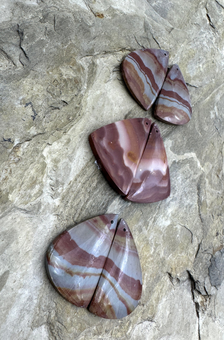 Utah Wonderstone BIG Matching Earring Slab Bead Pair