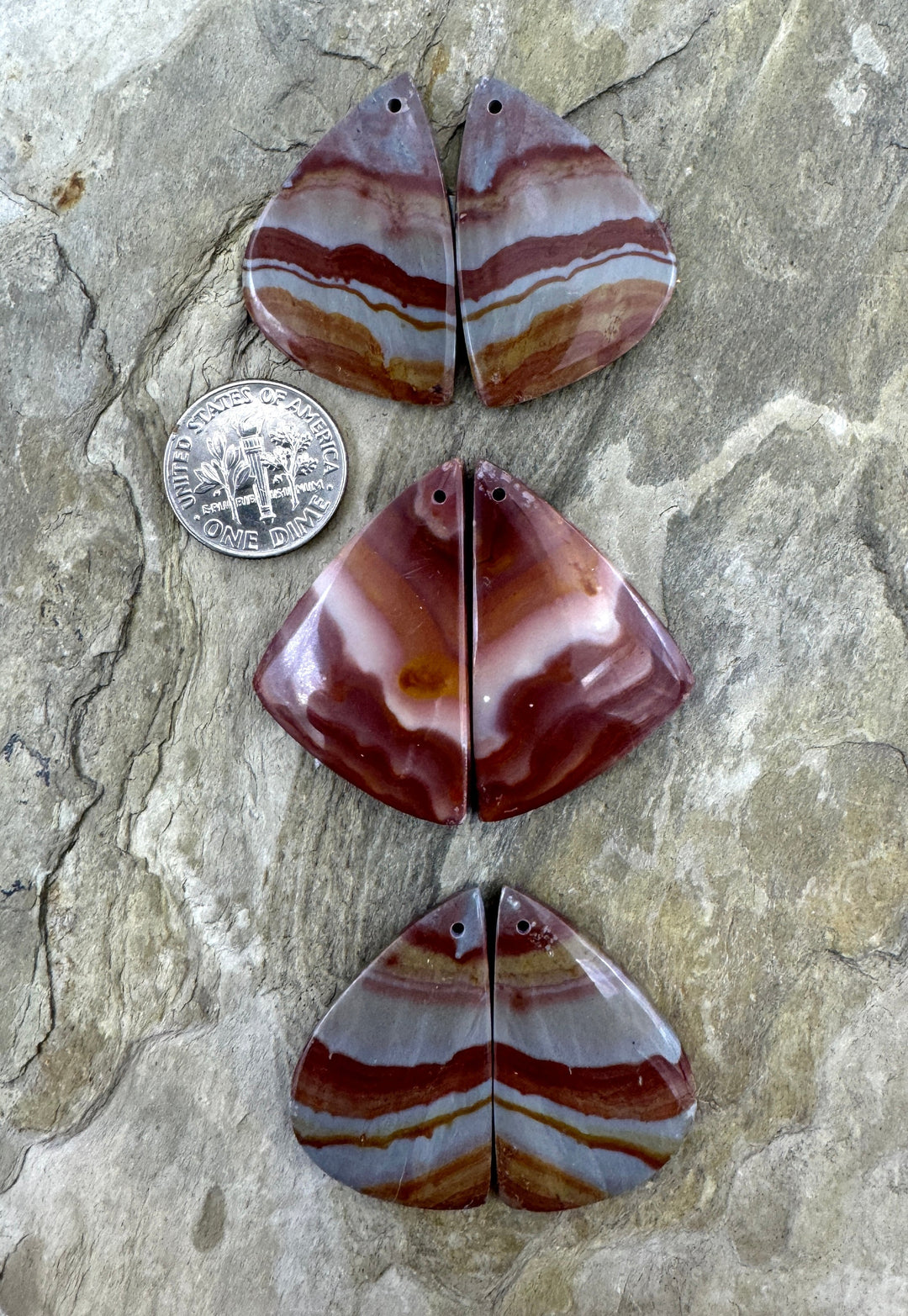 Utah Wonderstone BIG Matching Earring Slab Bead Pair