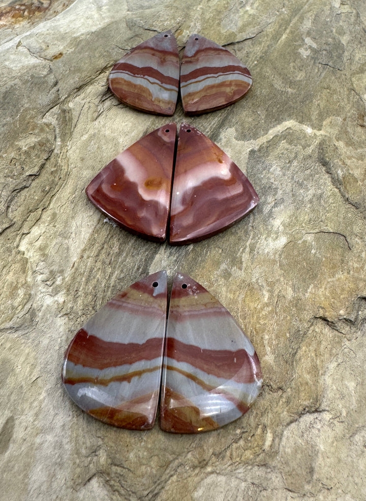 Utah Wonderstone BIG Matching Earring Slab Bead Pair