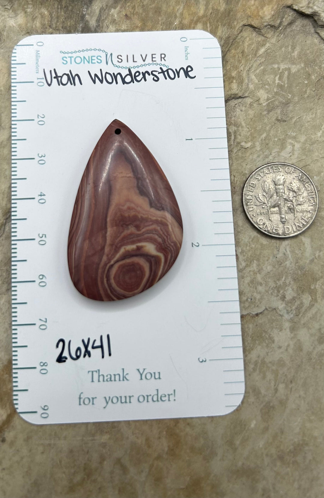 Utah Wonderstone Focal Pendant Bead 26x41mm - Utah