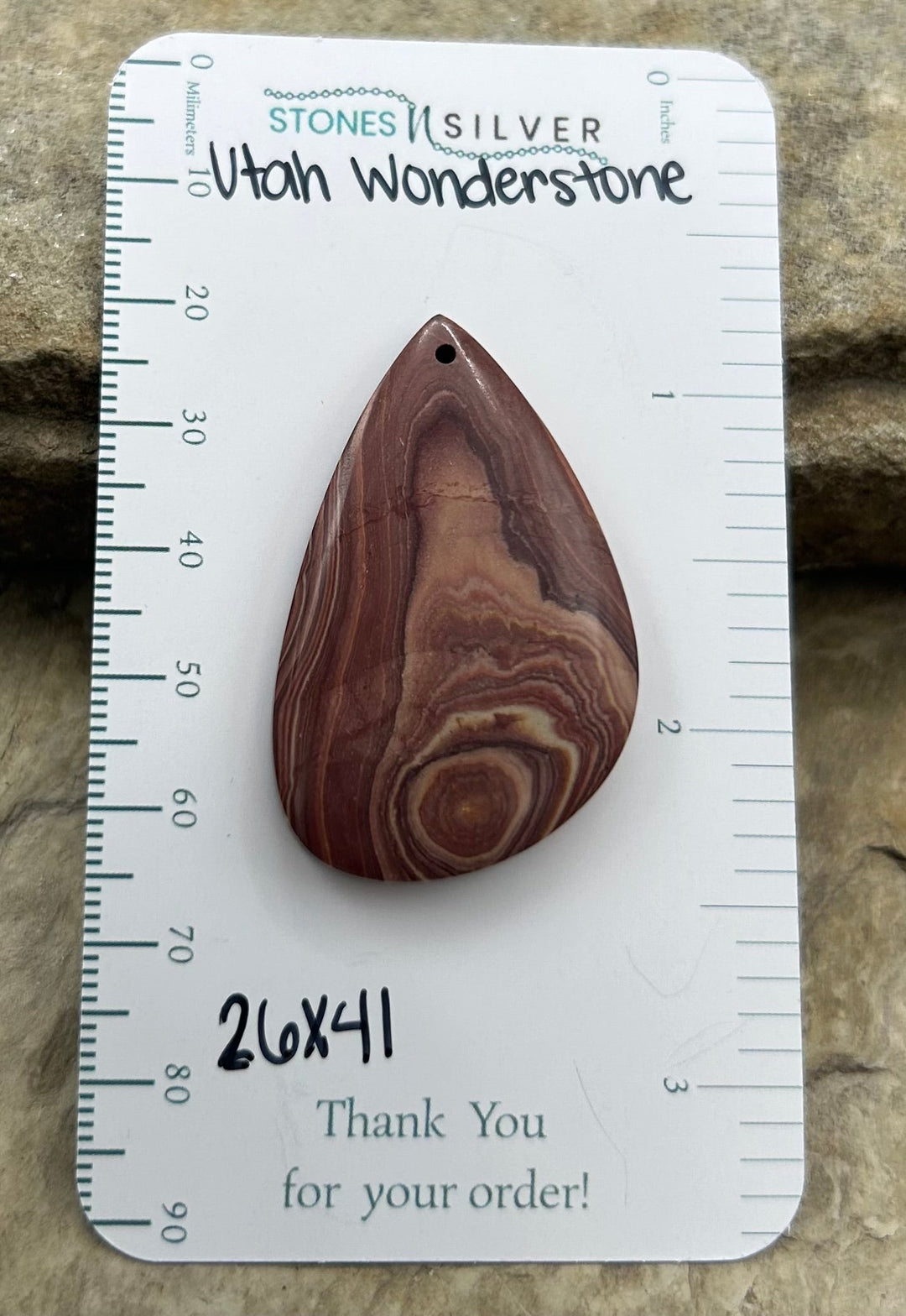 Utah Wonderstone Focal Pendant Bead 26x41mm - Utah