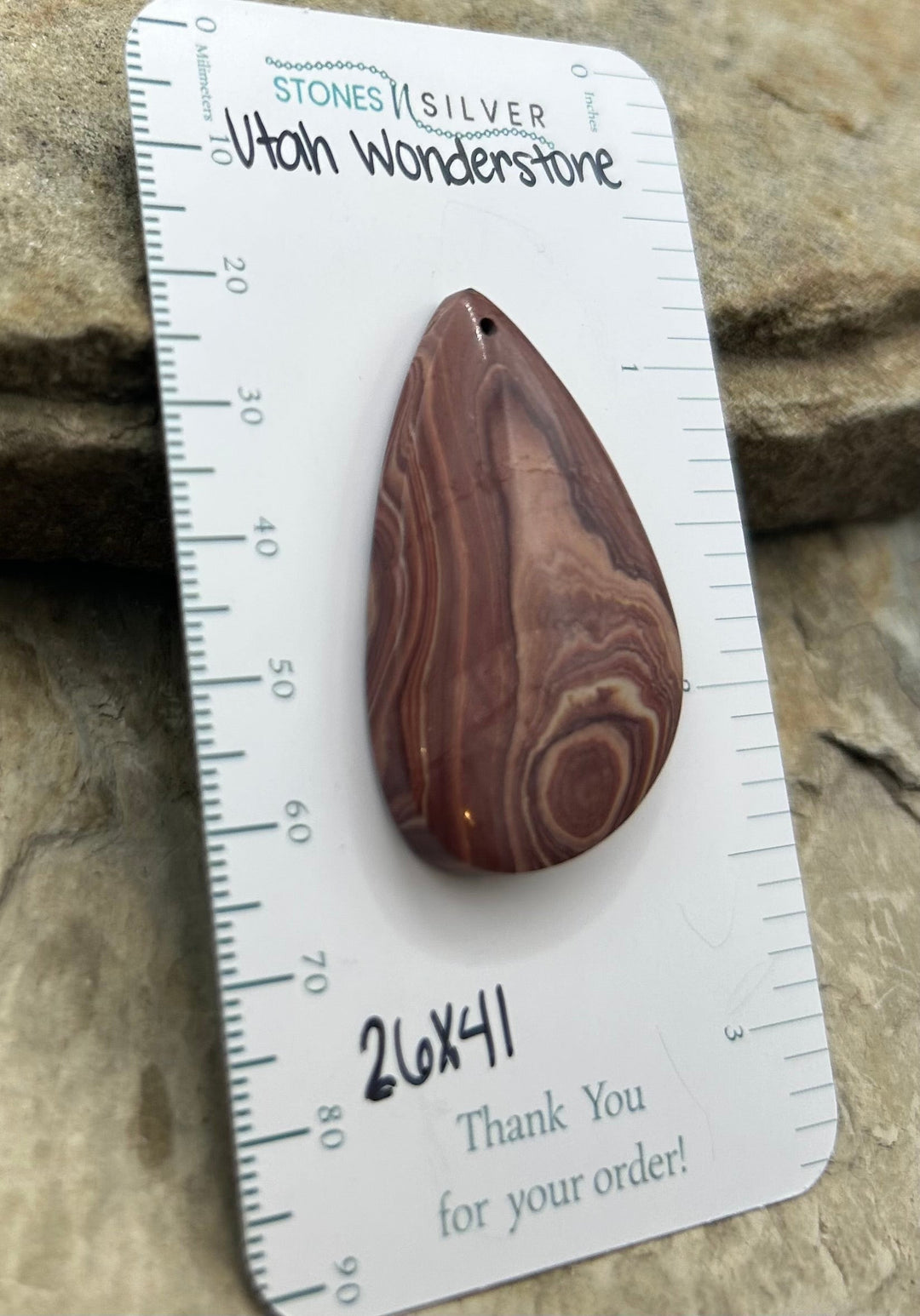 Utah Wonderstone Focal Pendant Bead 26x41mm - Utah