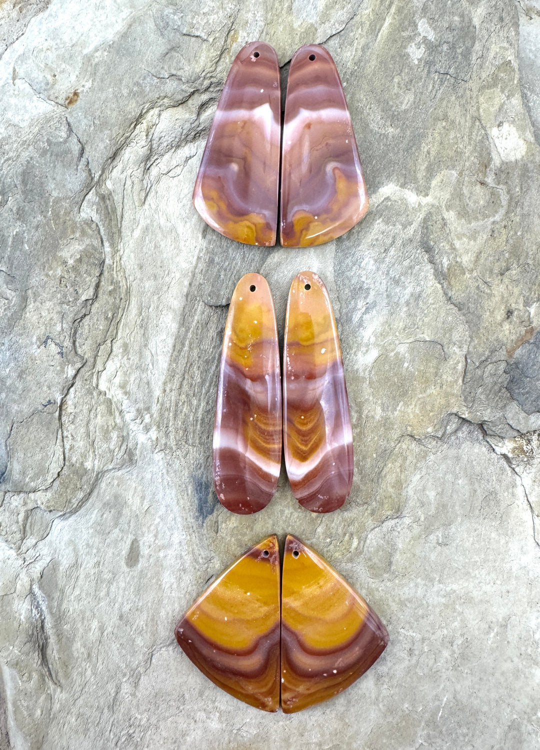 Utah Wonderstone Huge Matching Earring Slab Bead Pair