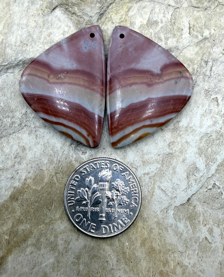 Utah Wonderstone Matching Earring Slab Bead Pair 20x30mm