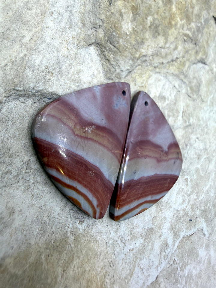 Utah Wonderstone Matching Earring Slab Bead Pair 20x30mm