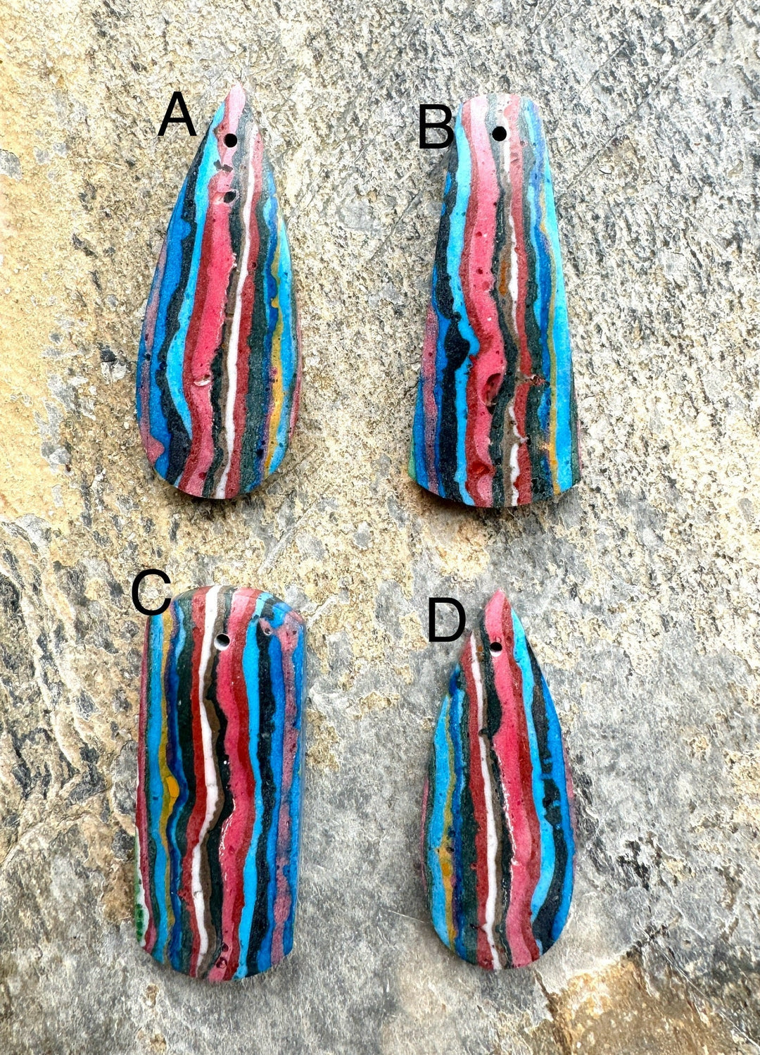 Vintage Rainbow Calsilica Focal Pendants (Choose One Stone)