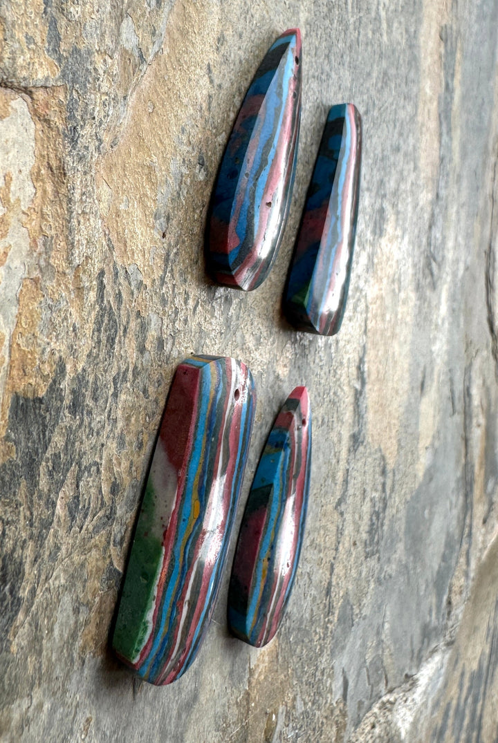 Vintage Rainbow Calsilica Focal Pendants (Choose One Stone)