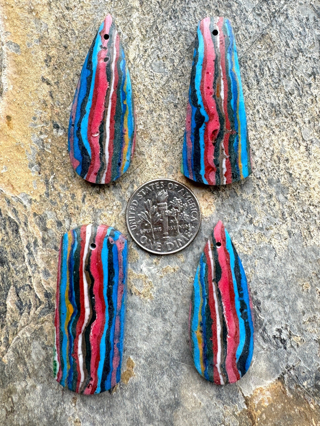 Vintage Rainbow Calsilica Focal Pendants (Choose One Stone)