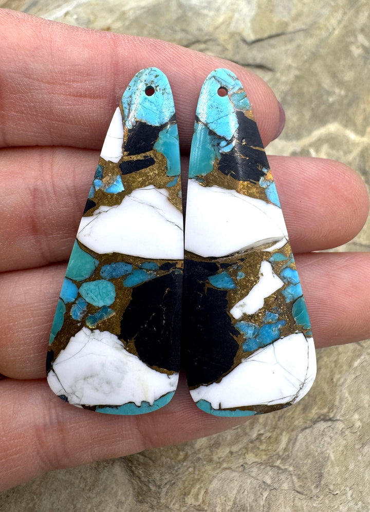 White Buffalo Kingman Turquoise and Bronze Composite BIG