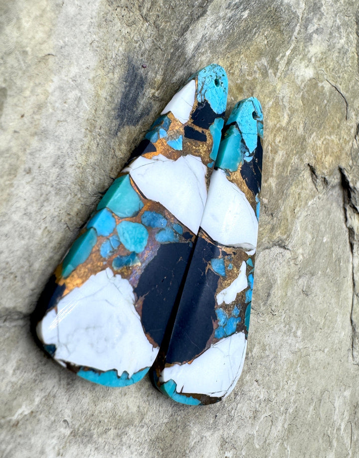 White Buffalo Kingman Turquoise and Bronze Composite BIG