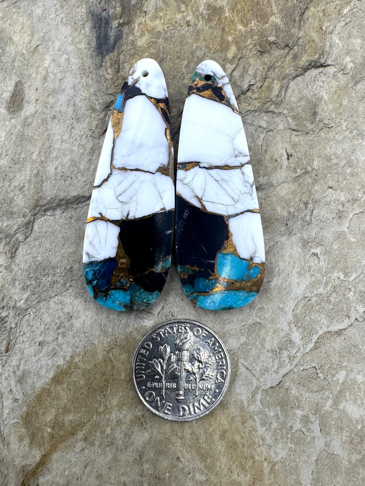 White Buffalo Kingman Turquoise and Bronze Composite BIG