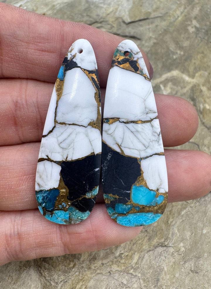 White Buffalo Kingman Turquoise and Bronze Composite BIG