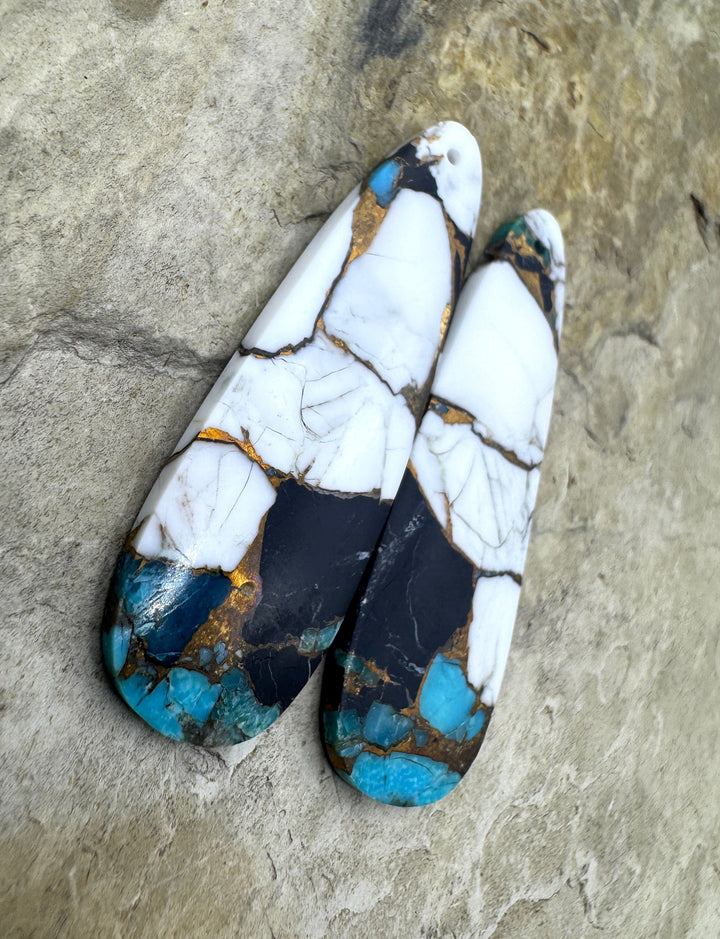 White Buffalo Kingman Turquoise and Bronze Composite BIG