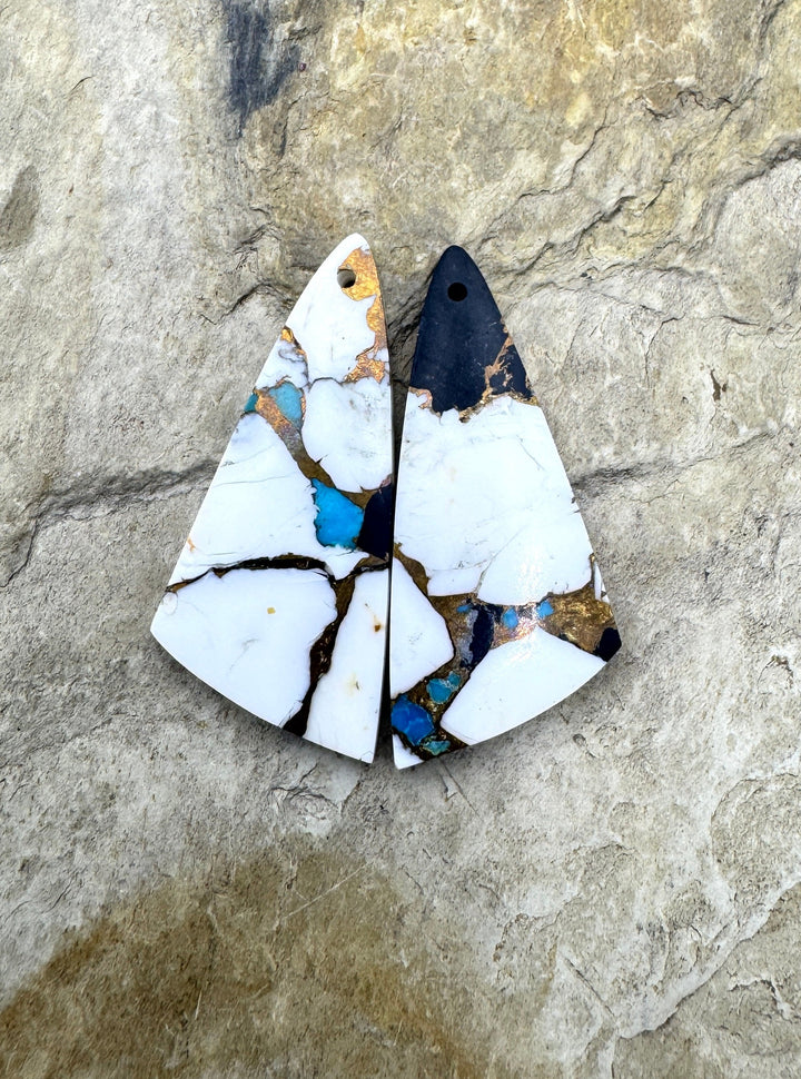 White Buffalo Kingman Turquoise and Bronze Composite