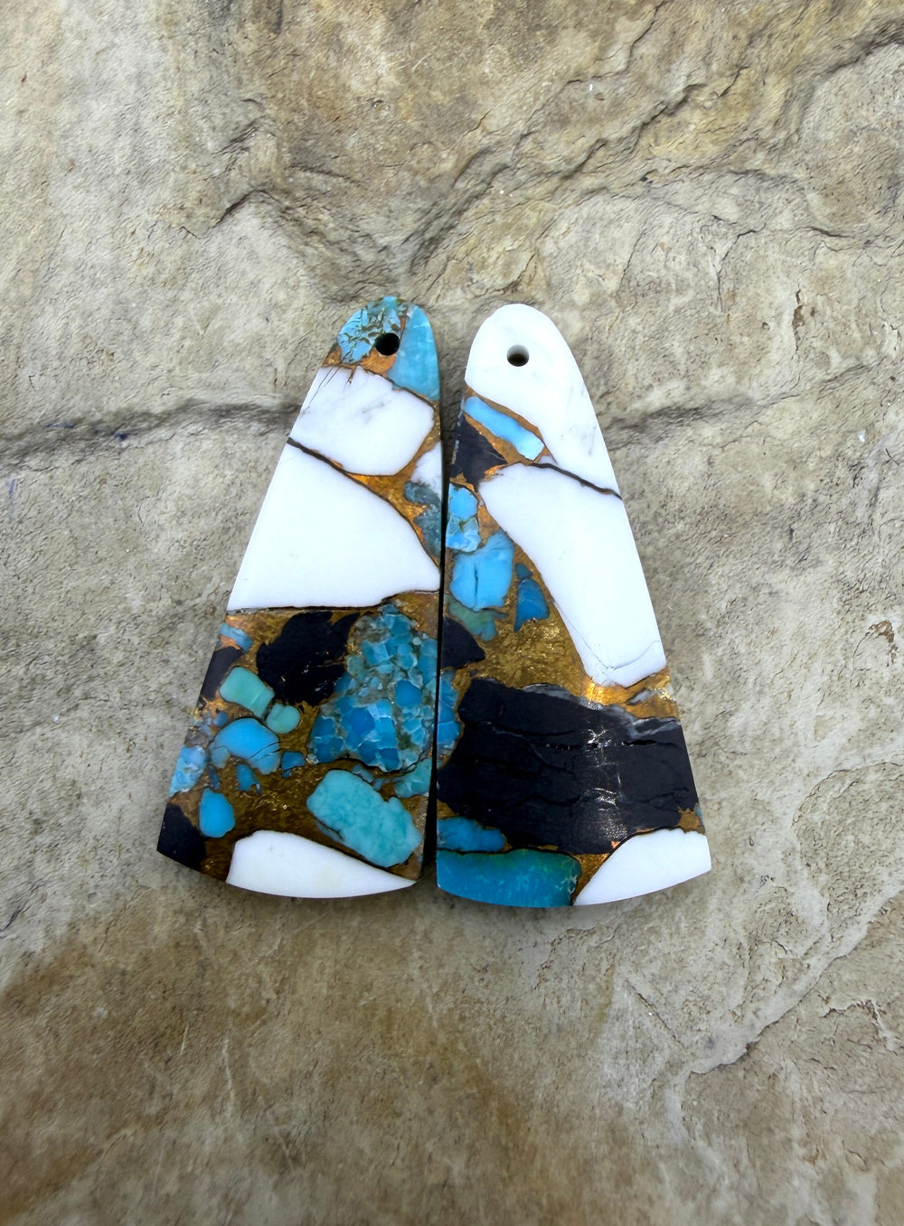 White Buffalo Kingman Turquoise and Bronze Composite