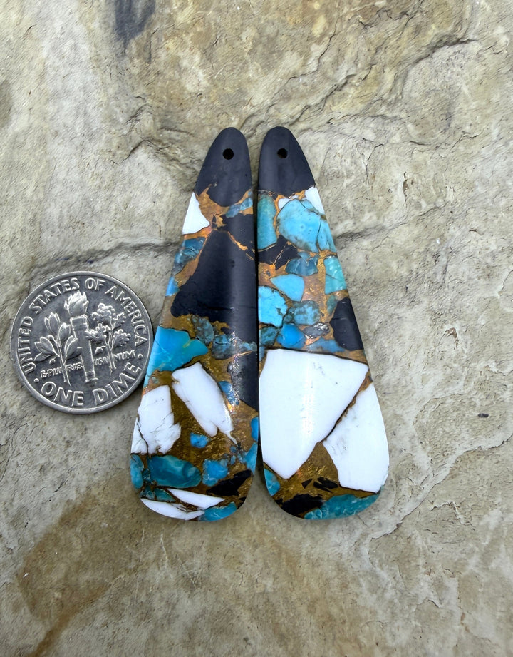 White Buffalo Kingman Turquoise and Bronze Composite