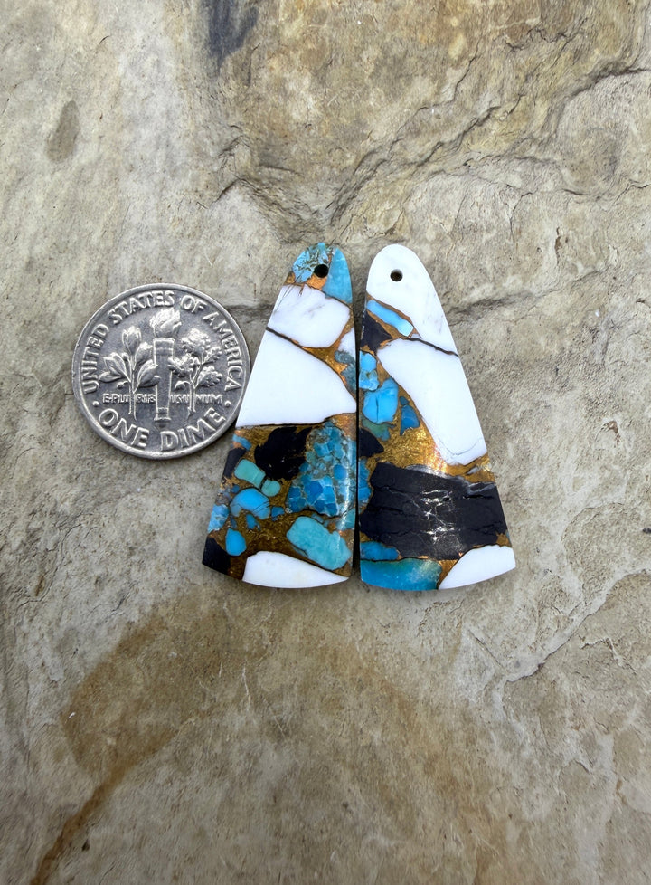 White Buffalo Kingman Turquoise and Bronze Composite