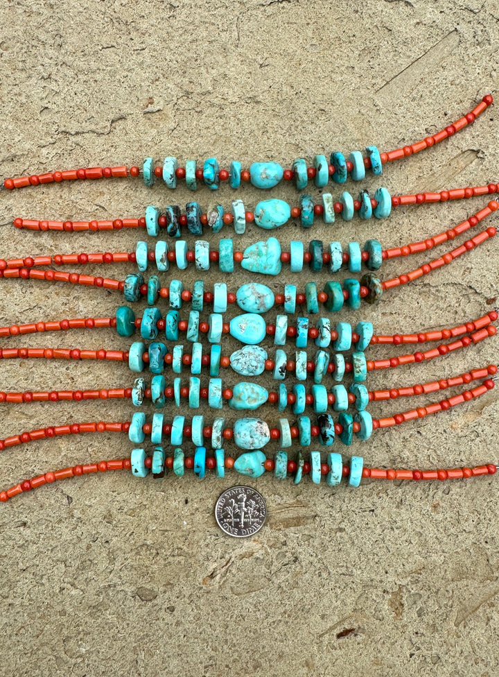 White Water Turquoise and Natural Italian Red Coral