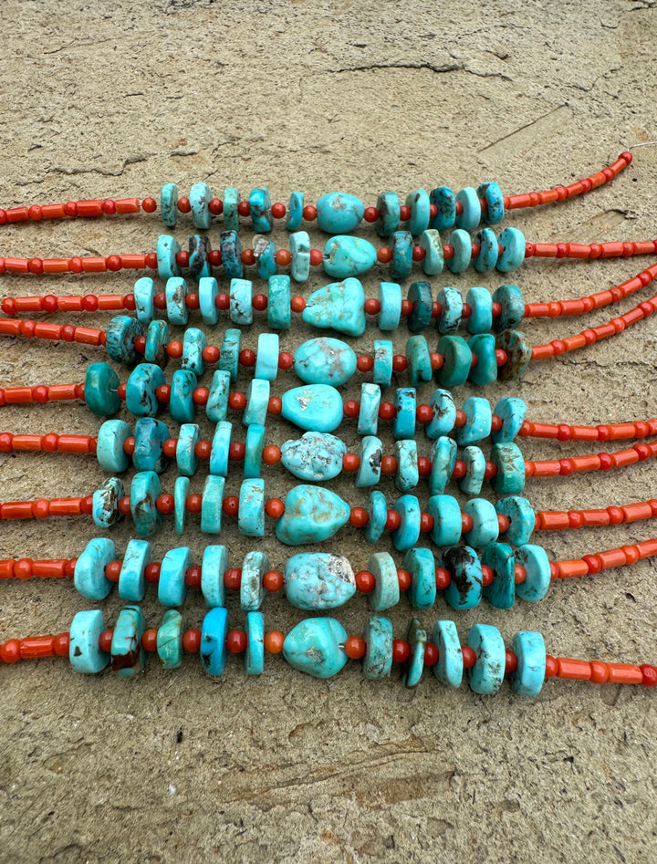 White Water Turquoise and Natural Italian Red Coral