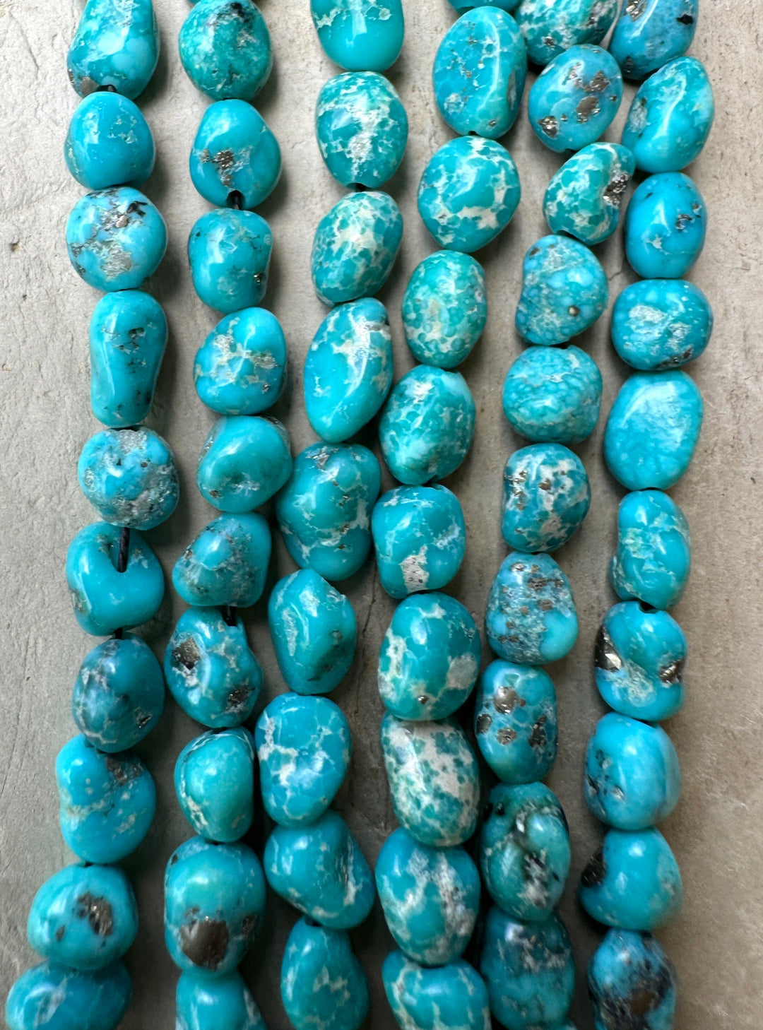 White Water Turquoise (Mexico) 4-8mm Nugget Beads 16 inch