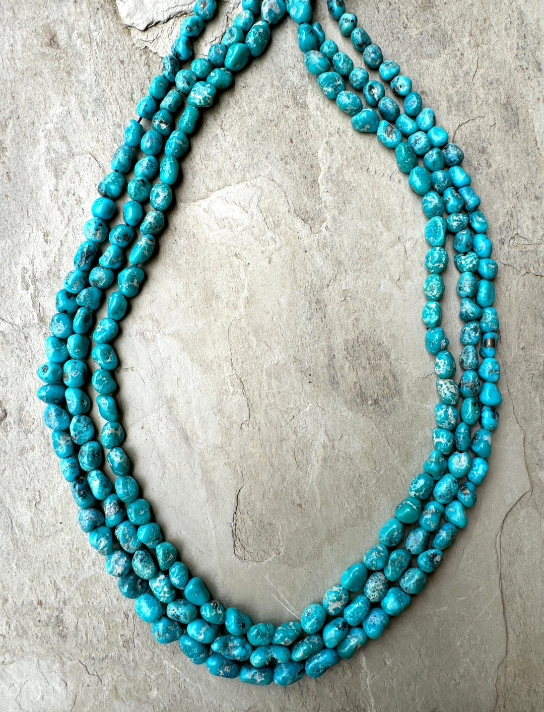 White Water Turquoise (Mexico) 4-8mm Nugget Beads 16 inch