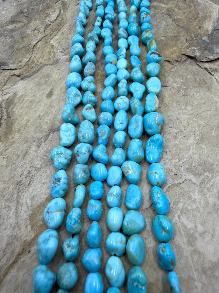 White Water Turquoise (Mexico) 5-8mm Smooth Nugget Beads 16