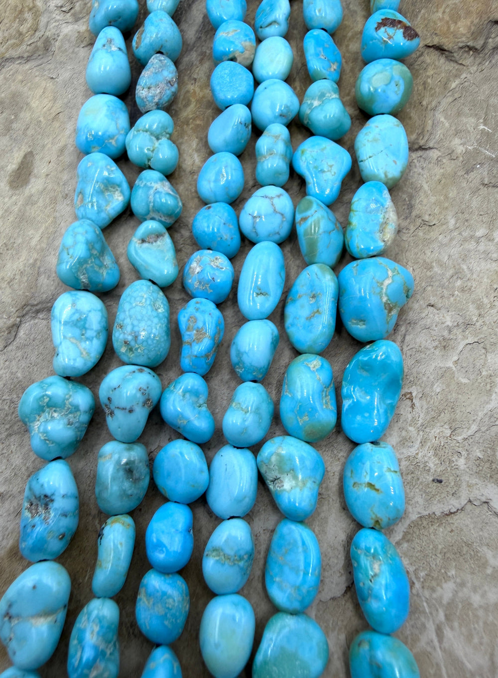 White Water Turquoise (Mexico) 5-8mm Smooth Nugget Beads 16