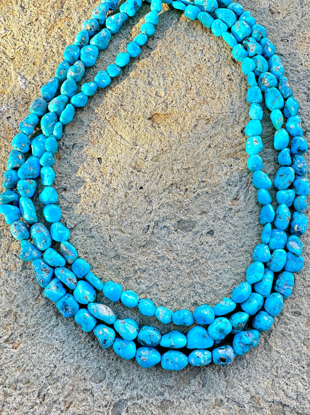 White Water Turquoise (Mexico) 7-10mm Nugget Beads 16 inch