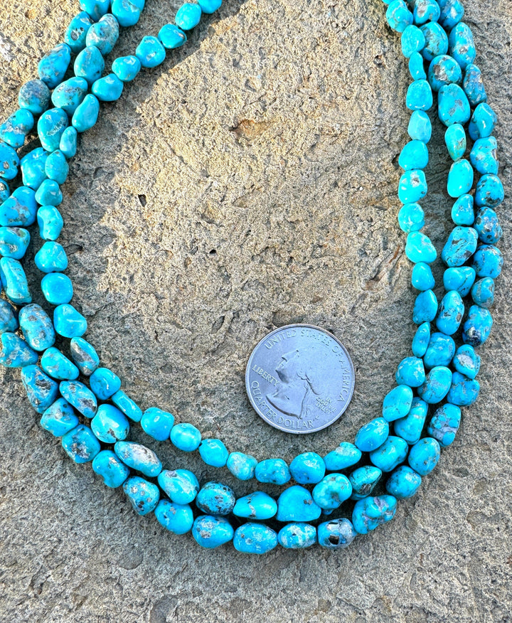 White Water Turquoise (Mexico) 7-10mm Nugget Beads 16 inch