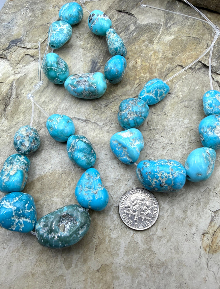 White Water Turquoise (Mexico) Big Graduated Nugget Focal