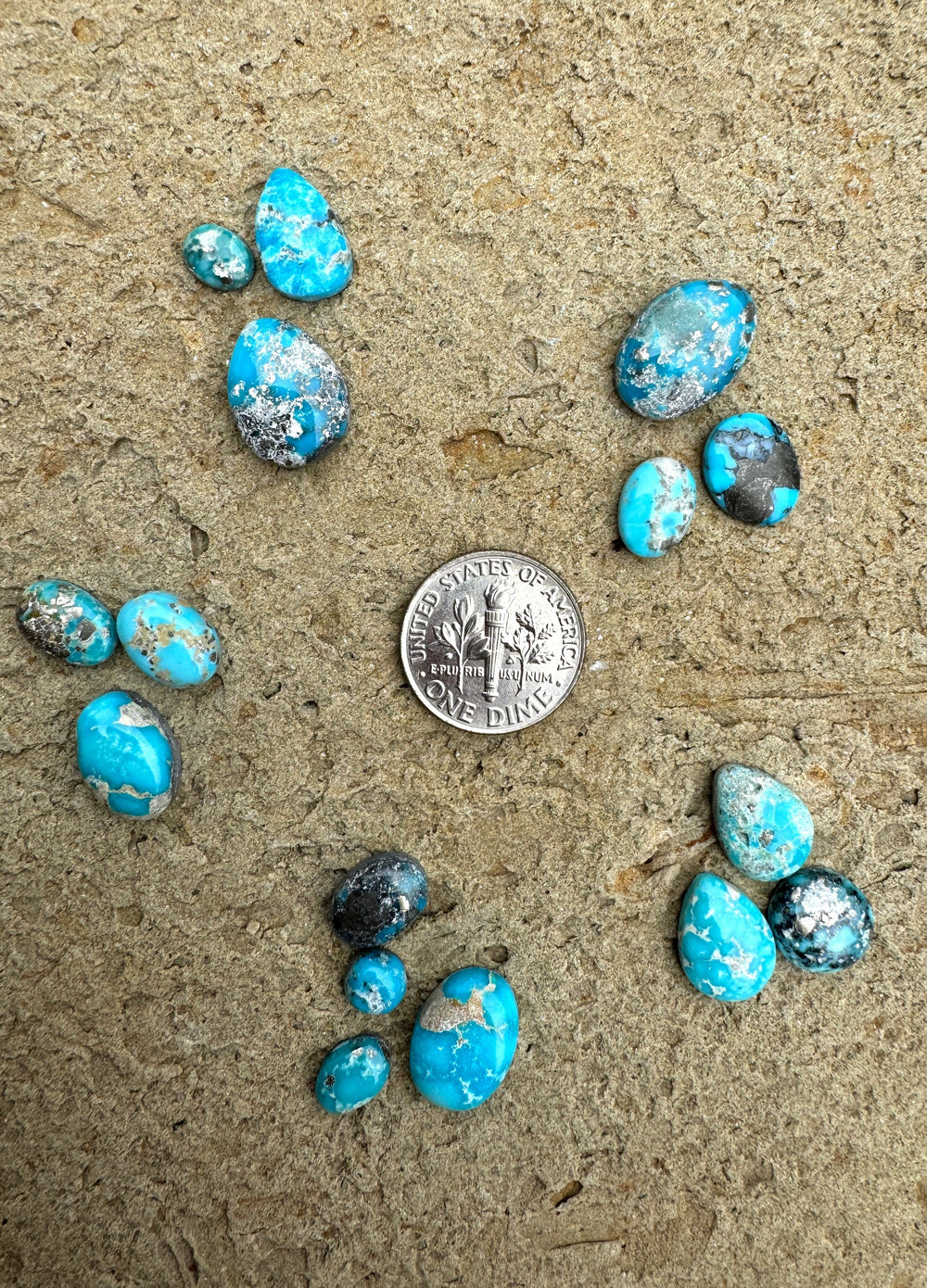 White Water Turquoise (Mexico) Mini Cabochon Sets Choose