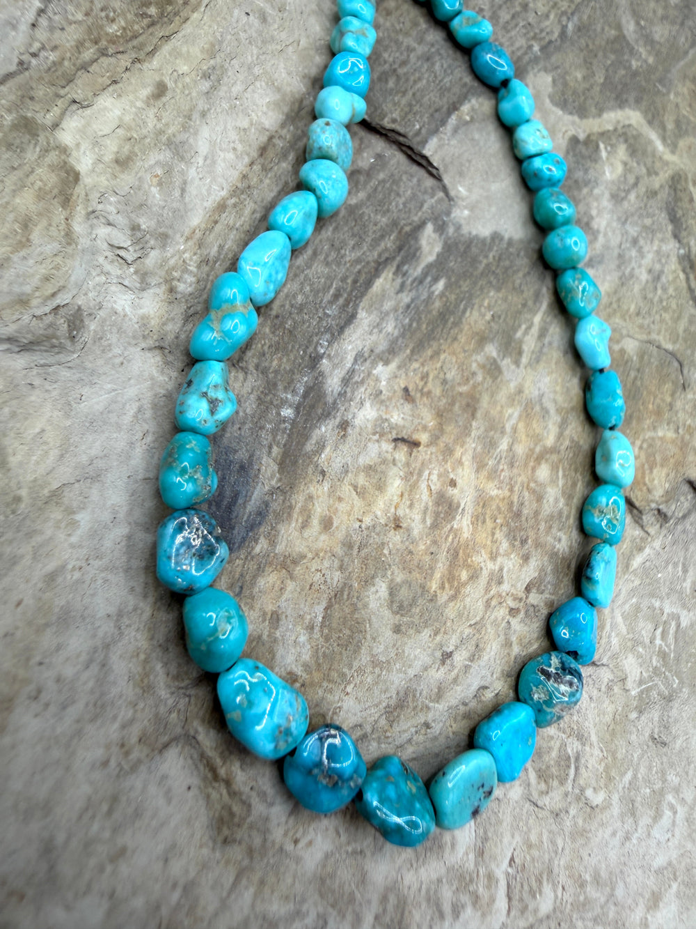 White Water Turquoise (Mexico) Nugget Beads 4-6mm ONE 8