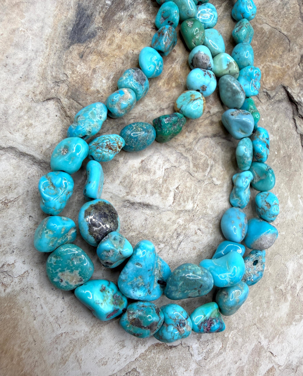 White Water Turquoise (Mexico) Nugget Beads 6x7-9x12mm