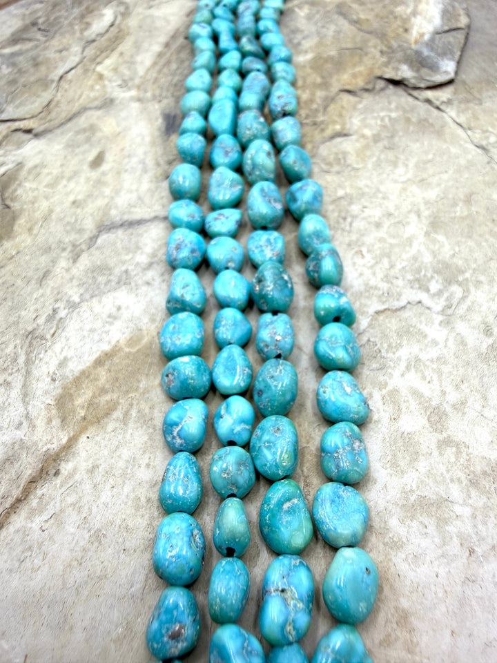 White Water Turquoise (Mexico) with Pyrite Graduated 6-10mm