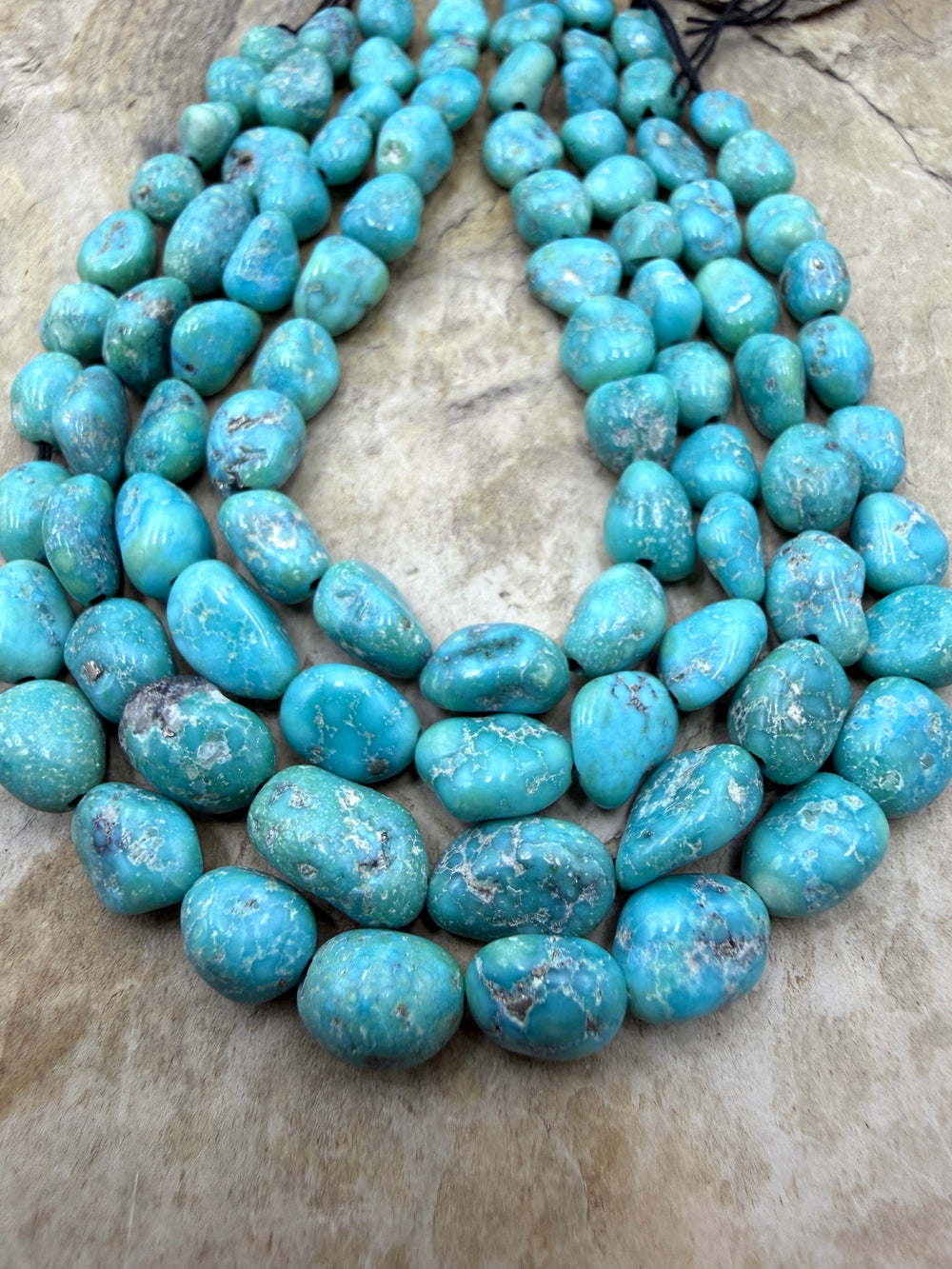White Water Turquoise (Mexico) with Pyrite Graduated 6-10mm