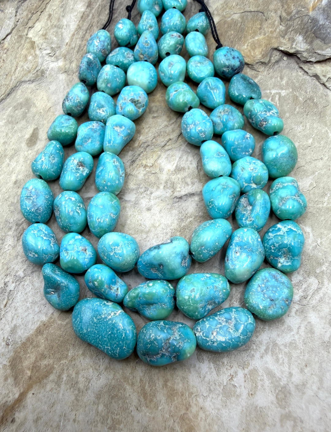 White Water Turquoise (Mexico) with Pyrite Graduated 9-13mm