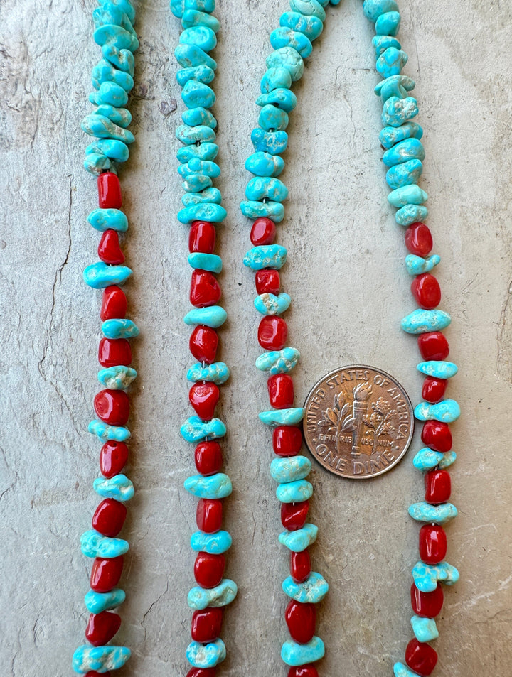 White Water Turquoise (Nevada) and Natural Italian Red