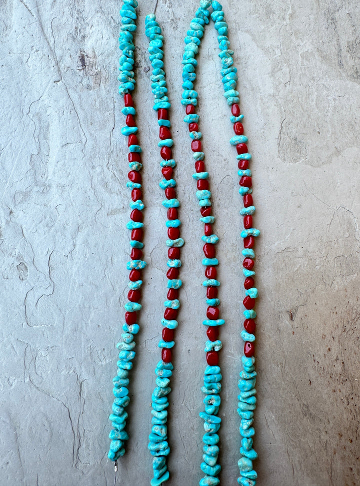 White Water Turquoise (Nevada) and Natural Italian Red