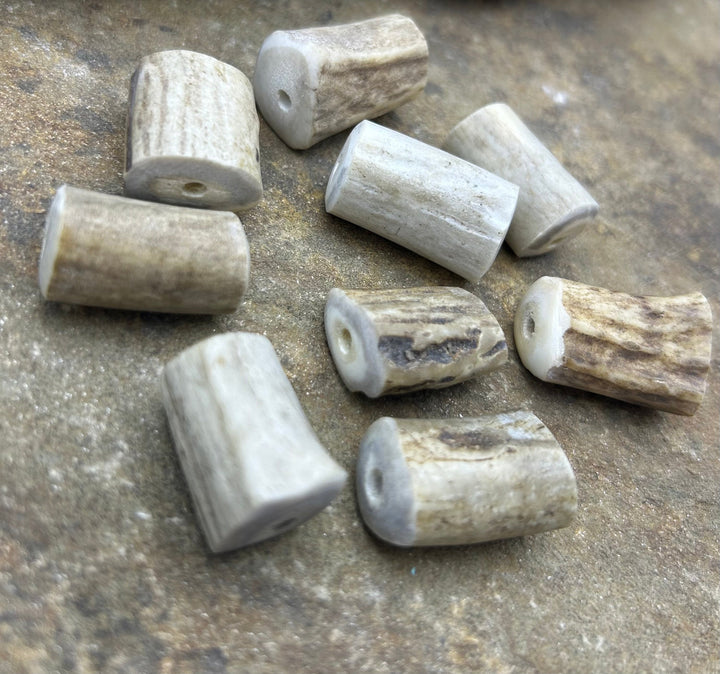 Whitetail Deer Antler Large Beads 17x28-21x30mm Set of 3