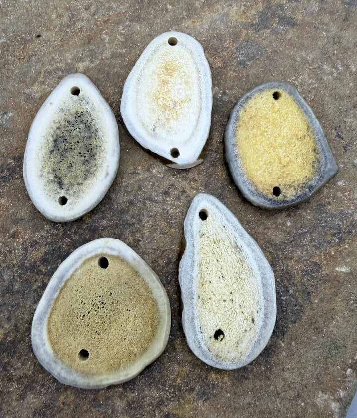 Whitetail Deer Antler LOT of 5 Jewelry Component Peices