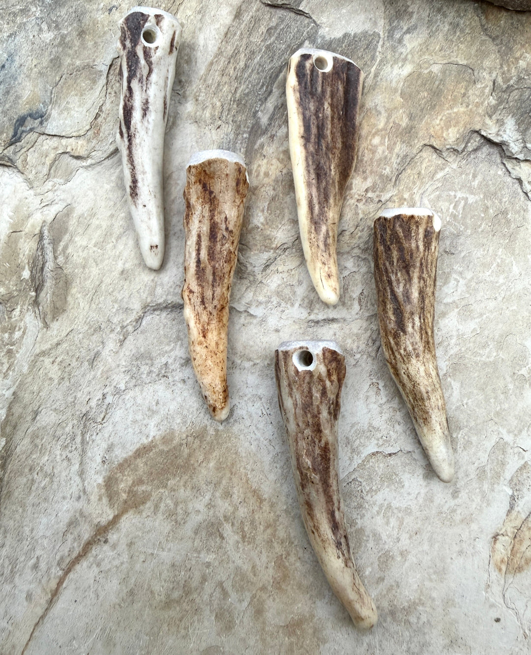 Whitetail Deer Antler Tip Beads 12x50-16x60mm Sold Per
