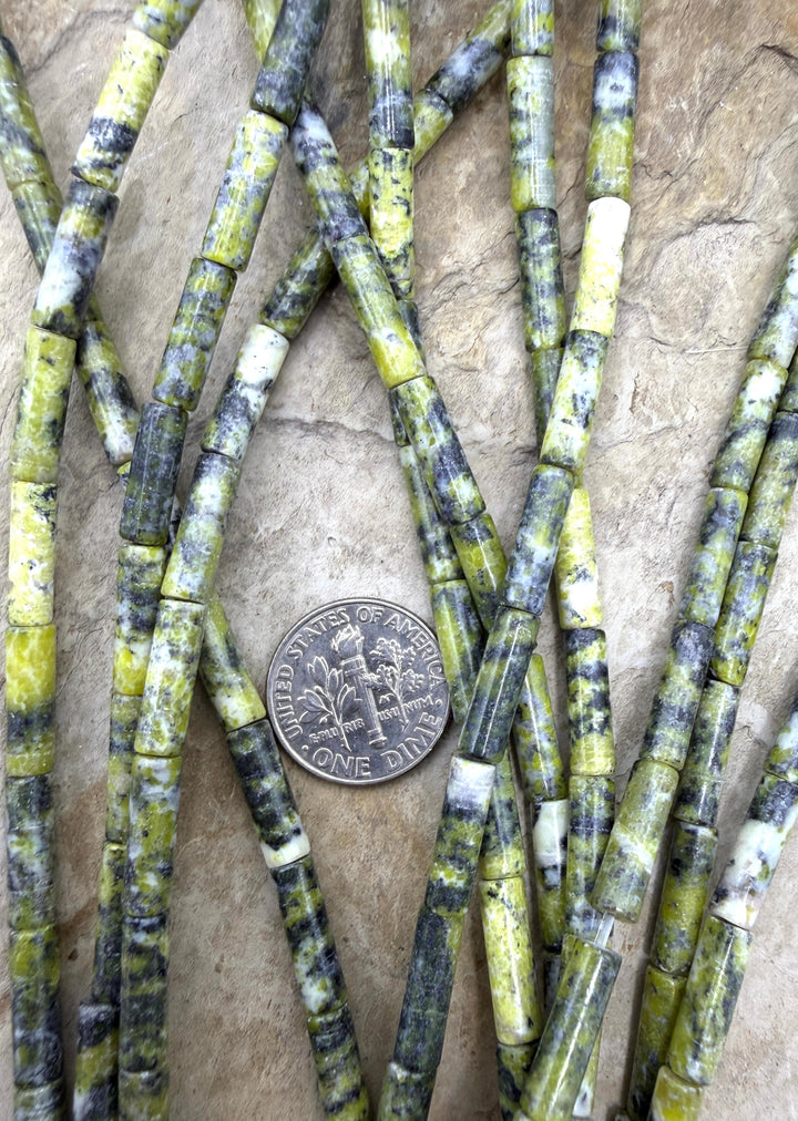 Yellow Serpentine 4x13mm Tube Beads 16 Inch Strnd/30-31
