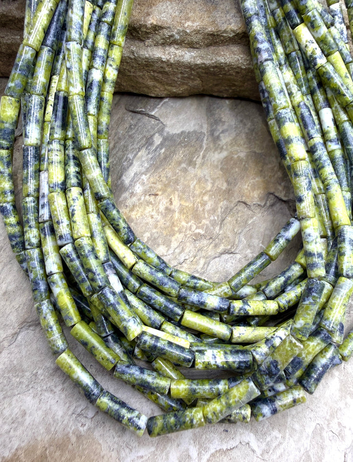 Yellow Serpentine 4x13mm Tube Beads 16 Inch Strnd/30-31