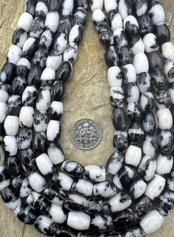 Zebra Jasper 9x11 Barrel Beads Strand 16 Inch Strand (34-36