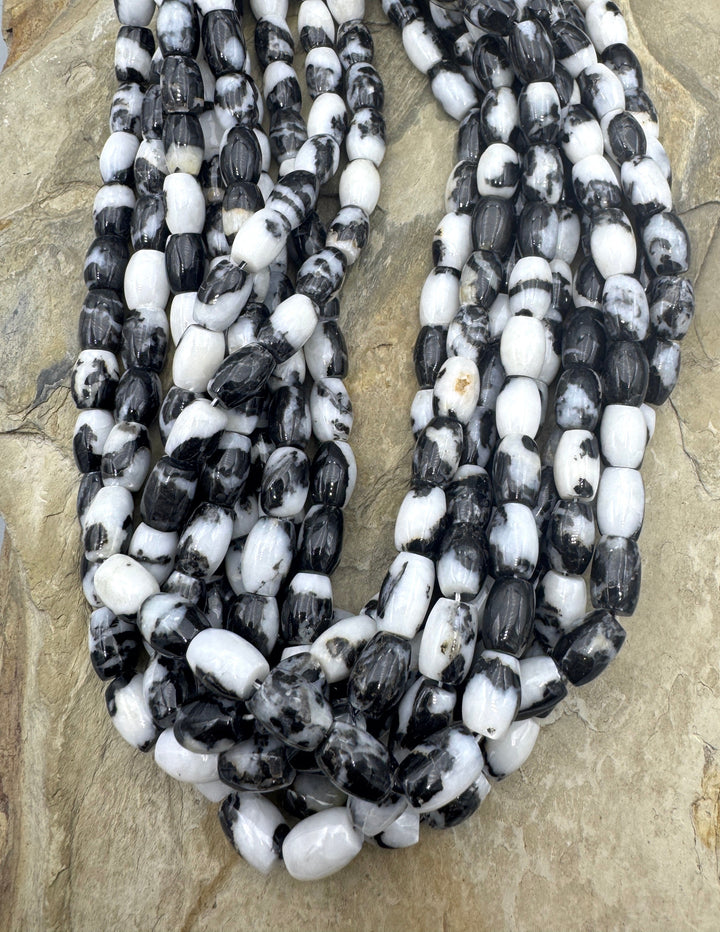 Zebra Jasper 9x11 Barrel Beads Strand 16 Inch Strand (34-36