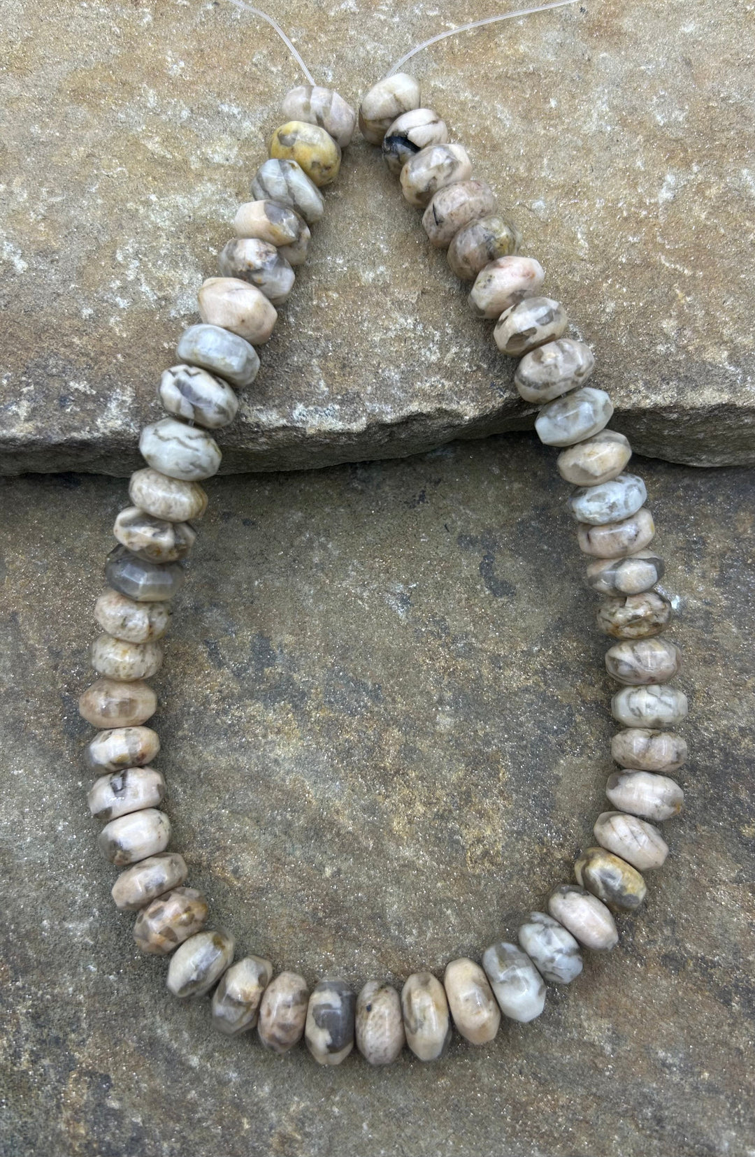 Zebra Jasper Big Rondelle Beads 14mm 16 inch strand